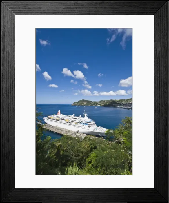 Framed Print : Kingstown Harbour, St. Vincent & The Grenadines. Boudicca Fred Olsen Cruise Lines at dock Framed Print : Kingstown Harbour, St. Vincent & The Grenadines. Boudicca Fred Olsen Cruise Lines at dock