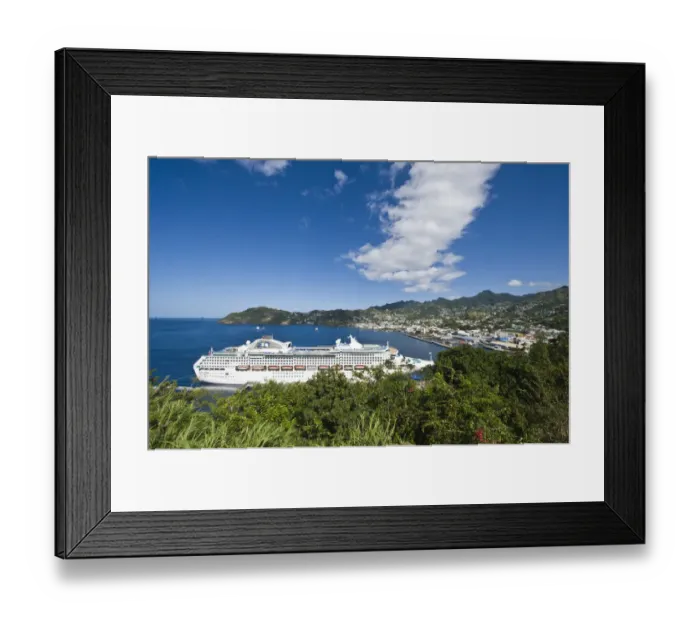 Framed Print : Kingstown Harbour, St. Vincent & The Grenadines. Sea Princess at dock Framed Print : Kingstown Harbour, St. Vincent & The Grenadines. Sea Princess at dock