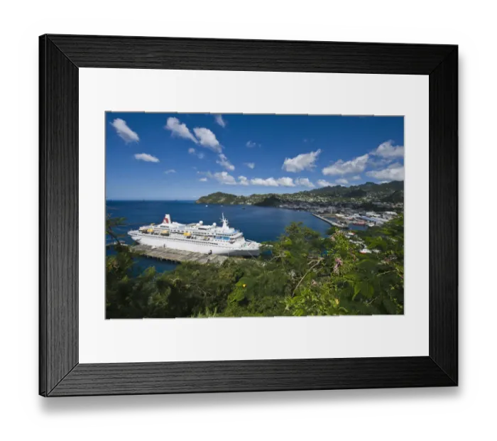 Framed Print : Kingstown Harbour, St. Vincent & The Grenadines. Boudicca Fred Olsen Cruise Lines at dock Framed Print : Kingstown Harbour, St. Vincent & The Grenadines. Boudicca Fred Olsen Cruise Lines at dock