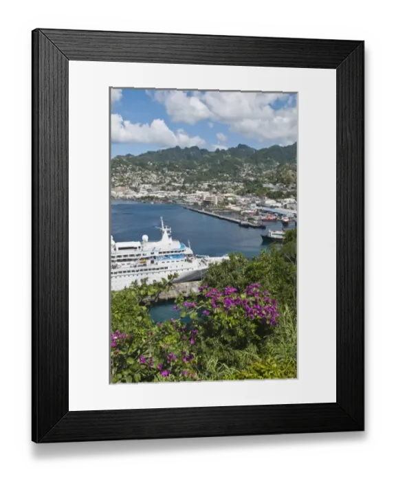 Framed Print : Kingstown Harbour, St. Vincent & The Grenadines. Boudicca Fred Olsen Cruise Lines at dock Framed Print : Kingstown Harbour, St. Vincent & The Grenadines. Boudicca Fred Olsen Cruise Lines at dock