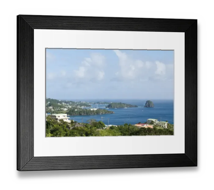 Framed Print : St. Vincent & The Grenadines. Coastline around Young Island Framed Print : St. Vincent & The Grenadines. Coastline around Young Island