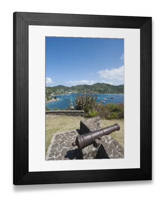 Framed Print : Bequia, St. Vincent & The Grenadines. Fort Hamilton, Port Elizabeth