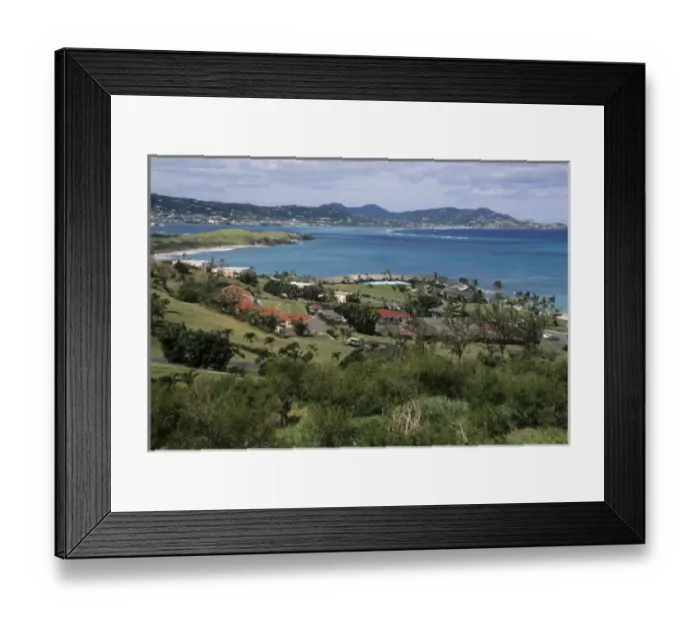 Framed Print : Caribbean: US Virgin Islands, St Croix, view of Christiansted from above the Buccaneer Framed Print : Caribbean: US Virgin Islands, St Croix, view of Christiansted from above the Buccaneer