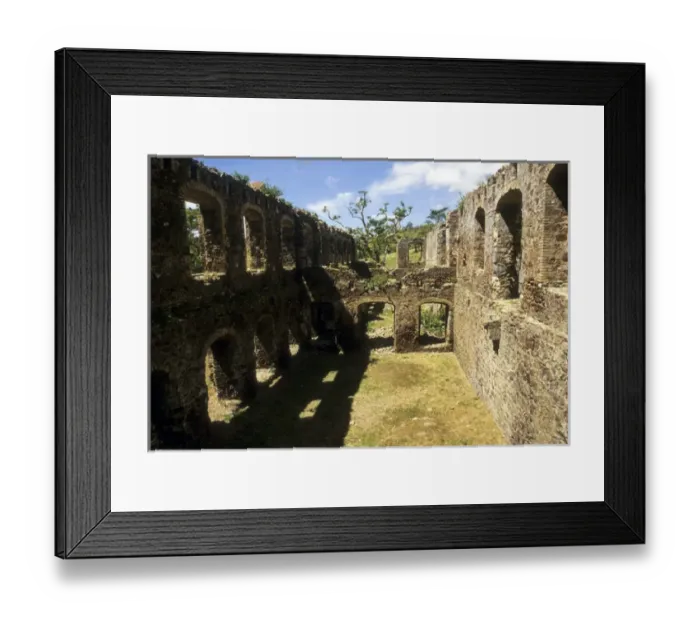 Framed Print : Caribbean: US Virgin Islands, St Croix, Mt Victory, estate ruins, March Framed Print : Caribbean: US Virgin Islands, St Croix, Mt Victory, estate ruins, March