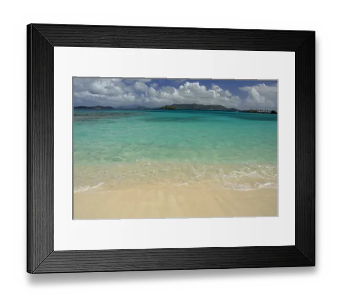 Framed Print : Caribbean, U. S. Virgin Islands, St. Thomas, St. John Bay, Sapphire Beach. View of the island of St Framed Print : Caribbean, U. S. Virgin Islands, St. Thomas, St. John Bay, Sapphire Beach. View of the island of St