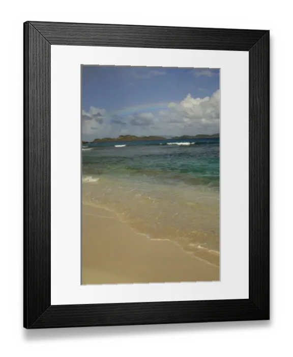 Framed Print : Caribbean, U. S. Virgin Islands, St. Thomas, St. John Bay, Sapphire Beach. Rainbow