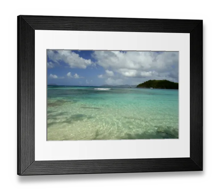 Framed Print : Caribbean, U. S. Virgin Islands, St. John. Hawksnest Bay and beach. Virgin Islands