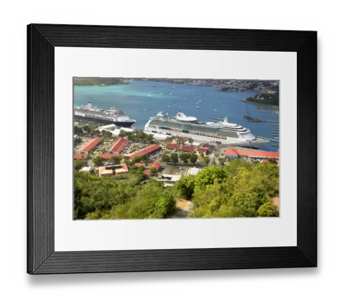 Framed Print : Caribbean, U. S. Virgin Islands, St. Thomas, Charlotte Amalie, Paradise Point. St. Thomas Skyride