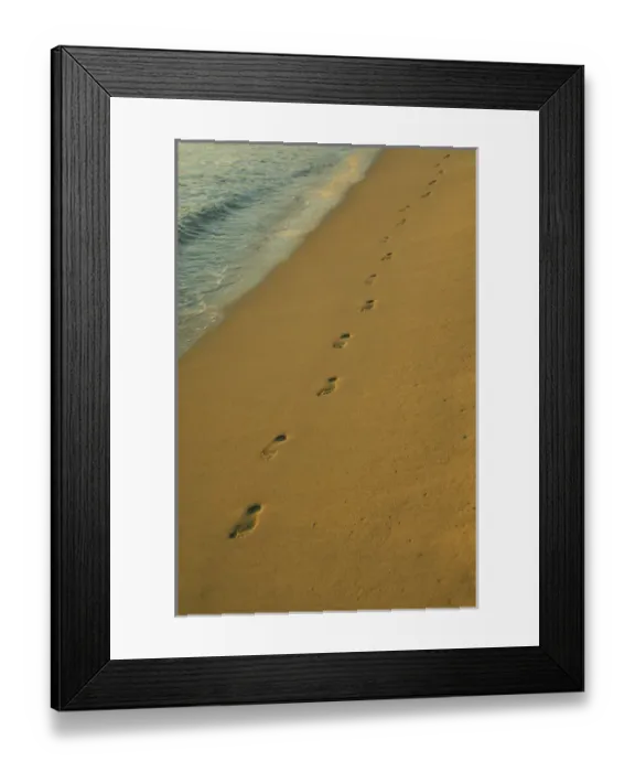 Framed Print : Caribbean, U. S. Virgin Islands, St. Thomas, Lindergh Bay, Emerald Beach. Foot prints Framed Print : Caribbean, U. S. Virgin Islands, St. Thomas, Lindergh Bay, Emerald Beach. Foot prints