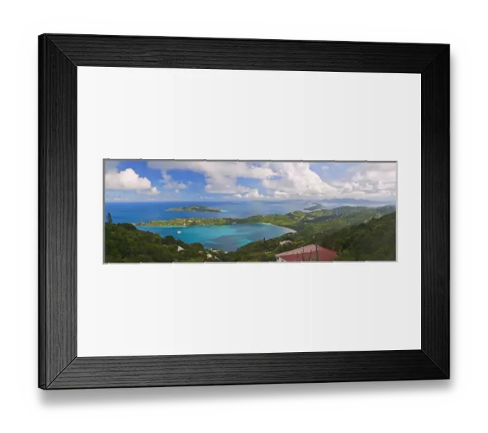 Framed Print : A scenic view of Hull Bay from Mountain Top Estates St. Thamas