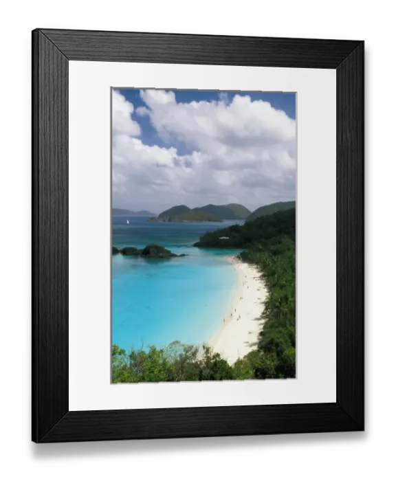 Framed Print : Caribbean, US Virgin Islands, St. John. Trunk Bay overview Framed Print : Caribbean, US Virgin Islands, St. John. Trunk Bay overview