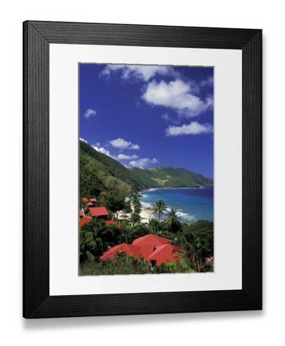 Framed Print : Caribbean, US Virgin Islands, St. Croix, Cane Bay. Carambola Beach Resort, resort