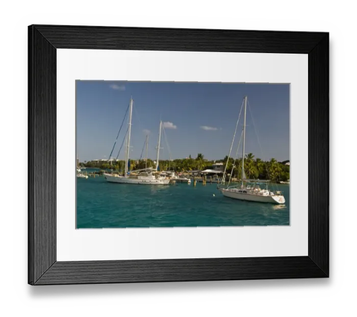 Framed Print : US, USVI, St Thomas. Moorings in American Yacht Harbor at Red Hook on St Thomas