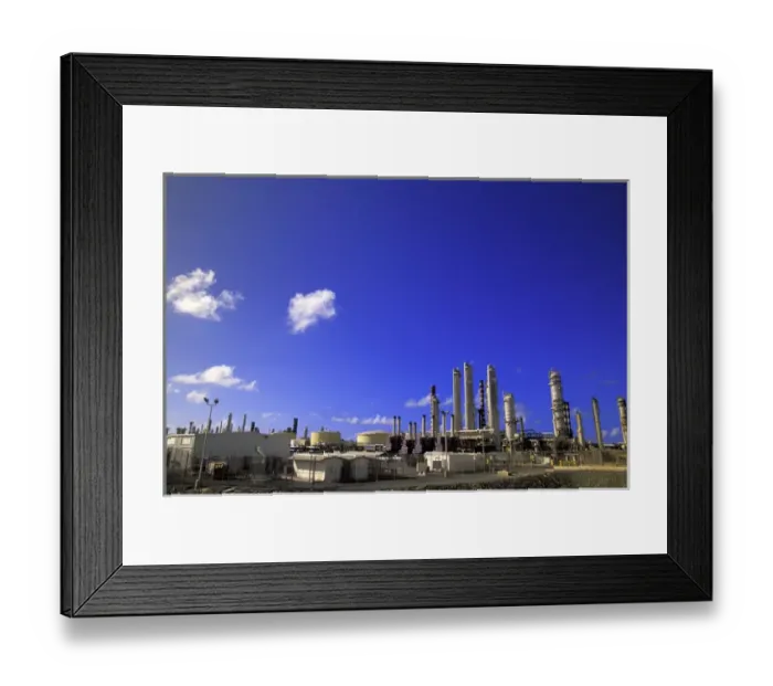 Framed Print : Caribbean, US Virgin Islands, St. Croix. Oil refinery