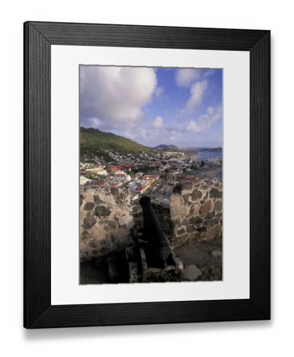 Framed Print : Caribbean, St. Martin, Marigot. View of city from Fort Louis Framed Print : Caribbean, St. Martin, Marigot. View of city from Fort Louis
