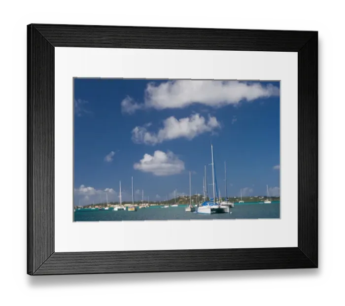 Framed Print : Sailboats in the harbor in Marigot, St. Martin Framed Print : Sailboats in the harbor in Marigot, St. Martin