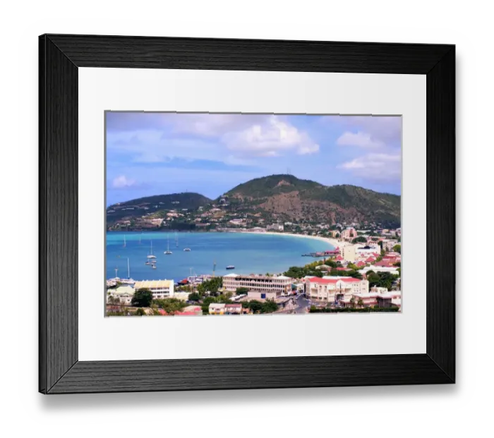 Framed Print : Philipsburg, capital of St. Maarten caribbean