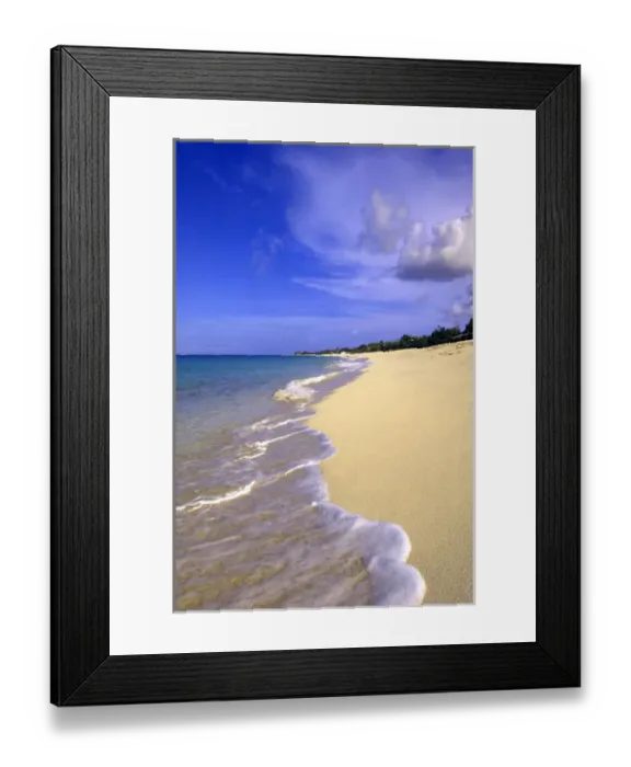 Framed Print : Baie Longue Long Bay beach, St. Martin, Caribbean