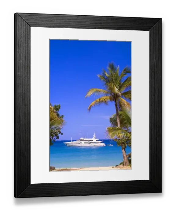 Framed Print : Baie Longue Long Bay beach St. Martin Caribbean
