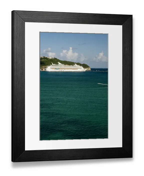 Framed Print : Royal Caribbean cruise ship in port at Great Bay, Philipsburg, St. Maarten (Dutch side of island)