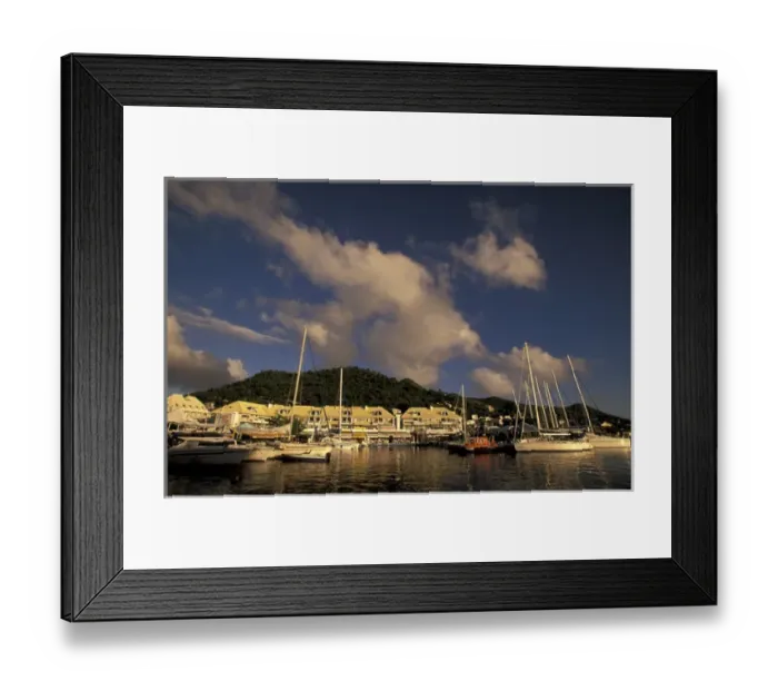 Framed Print : Caribbean, French West Indies, St. Martin Marigot; marina view, Port La Royale Marina Framed Print : Caribbean, French West Indies, St. Martin Marigot; marina view, Port La Royale Marina