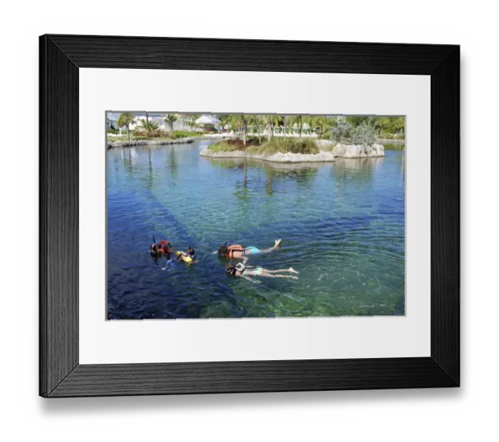 Framed Print : Snorkel Lagoon at Boatswains Beach, Grand Cayman, Cayman Island