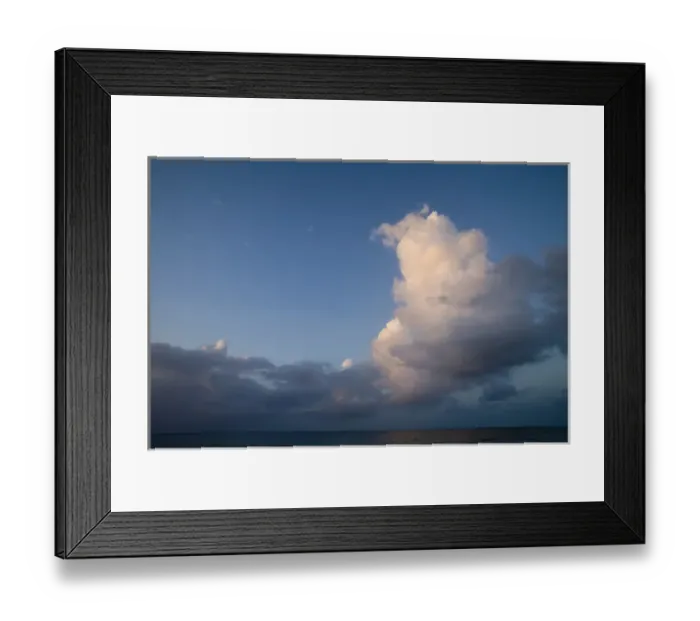 Framed Print : Cayman Islands, Little Cayman Island, Sunset lights clouds above Caribbean Sea Framed Print : Cayman Islands, Little Cayman Island, Sunset lights clouds above Caribbean Sea
