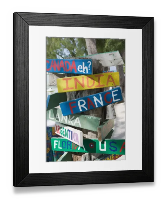 Framed Print : CAYMAN ISLANDS - GRAND CAYMAN - Rum Point: Signpost