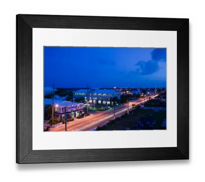 Framed Print : CAYMAN ISLANDS - GRAND CAYMAN - Seven Mile Beach: West Bay Road View / Evening Framed Print : CAYMAN ISLANDS - GRAND CAYMAN - Seven Mile Beach: West Bay Road View / Evening