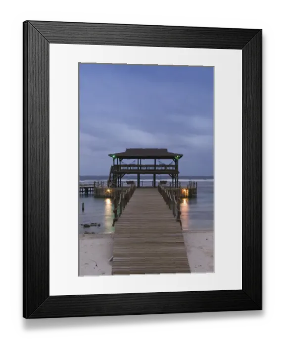 Framed Print : CAYMAN ISLANDS - CAYMAN BRAC - West End: Beach Pier  /  Brac Reef Beach Resort