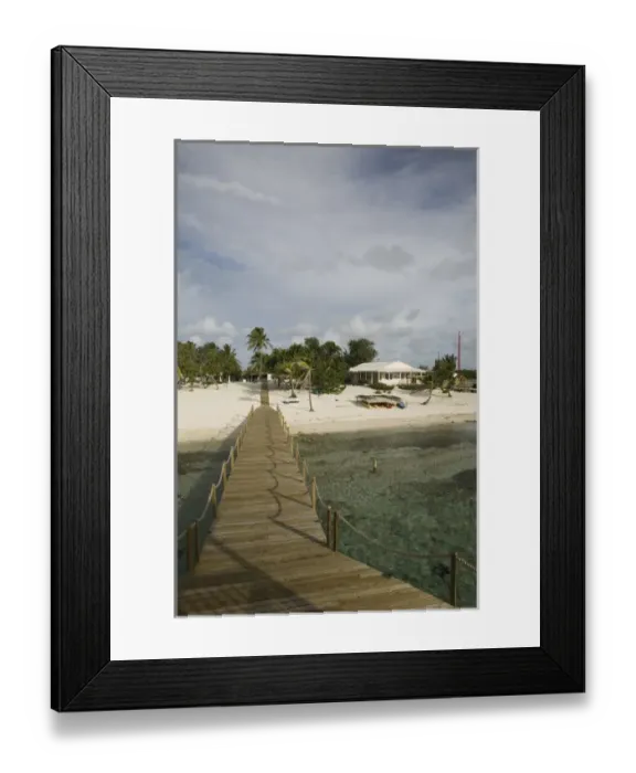 Framed Print : CAYMAN ISLANDS - CAYMAN BRAC - West End: Brac Reef Beach Resort  /  Beach Pier