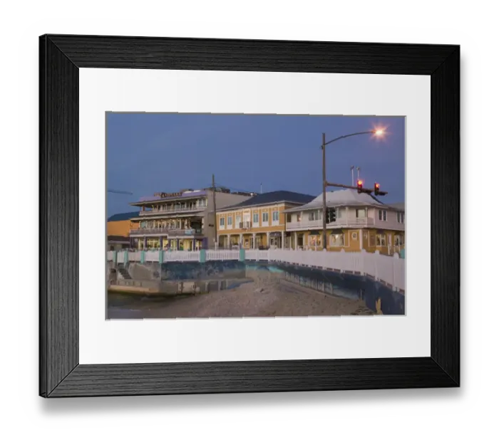 Framed Print : CAYMAN ISLANDS - GRAND CAYMAN - Georgetown: Georgetown Waterfront  /  Evening