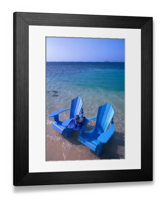 Framed Print : 02. The Perfect Oceanside Caribbean Scene with Chairs in the Water Framed Print : 02. The Perfect Oceanside Caribbean Scene with Chairs in the Water