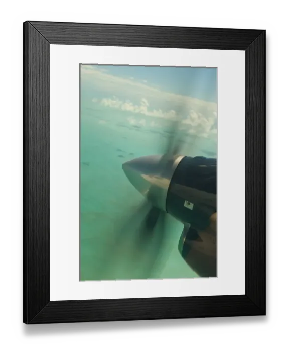Framed Print : Caribbean, TURKS & CAICOS-South Caicos Island- Ocean & Propeller View from Inter-island Framed Print : Caribbean, TURKS & CAICOS-South Caicos Island- Ocean & Propeller View from Inter-island