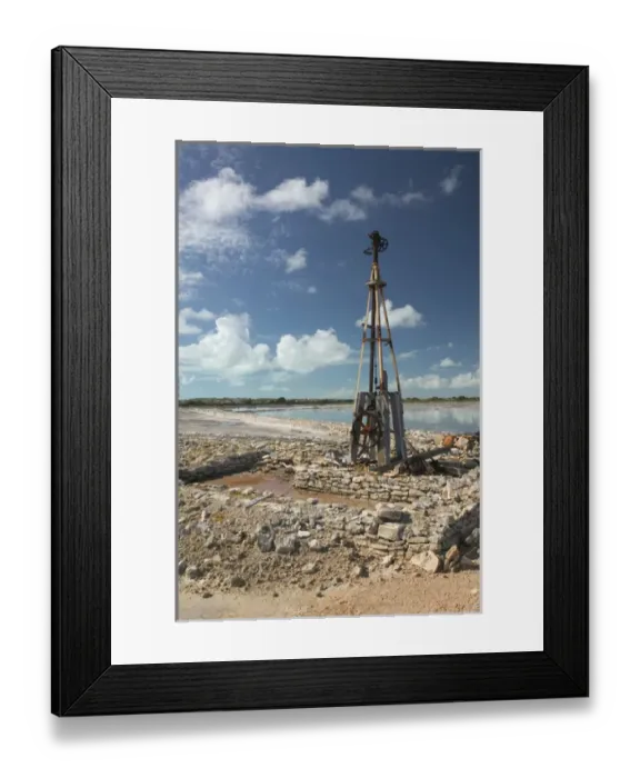 Framed Print : Caribbean, TURKS & CAICOS-South Caicos Island-Cockburn Harbour: Salt Windmill Framed Print : Caribbean, TURKS & CAICOS-South Caicos Island-Cockburn Harbour: Salt Windmill