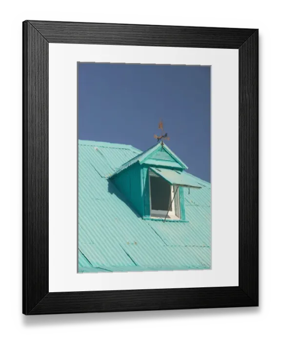 Framed Print : Caribbean, TURKS & CAICOS-Grand Turk Island-Cockburn Town: Roof Detail  /  Front Street