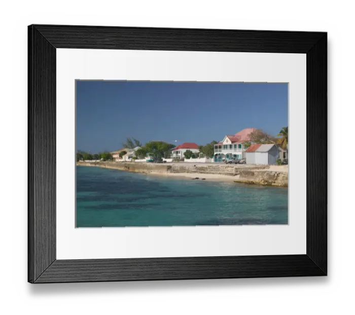 Framed Print : Caribbean, TURKS & CAICOS-Grand Turk Island-Cockburn Town: Town Buildings & Front Framed Print : Caribbean, TURKS & CAICOS-Grand Turk Island-Cockburn Town: Town Buildings & Front