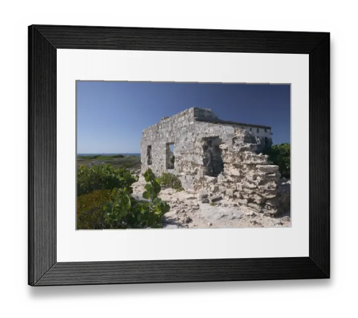 Framed Print : Caribbean, TURKS & CAICOS-Salt Cay Island-Balfour Town: Historic Former World s