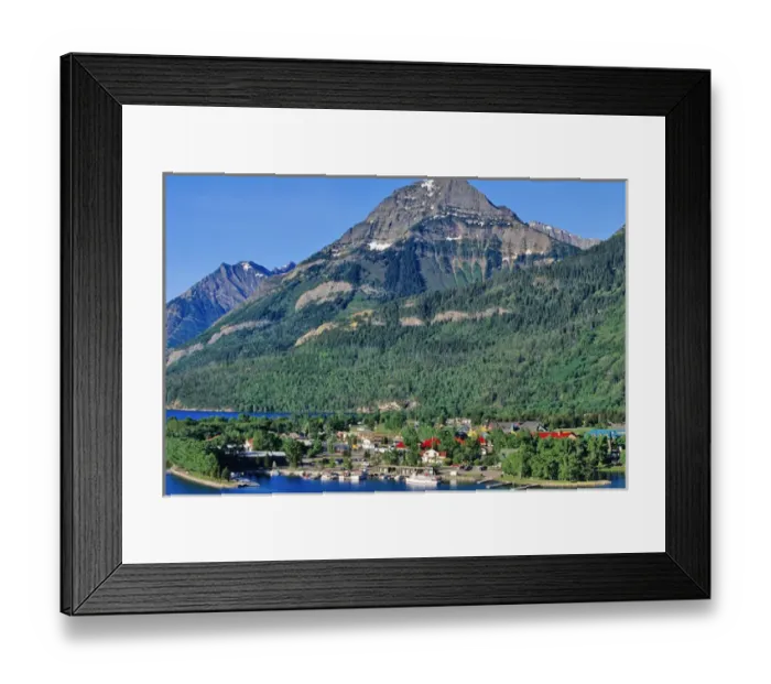 Framed Print : Tour boat cruising Waterton Lake in Waterton Lakes National Park in Alberta Canada