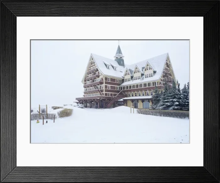 Framed Print : Prince of Wales Hotel in winter in Waterton Lakes National Park in Alberta Canada Framed Print : Prince of Wales Hotel in winter in Waterton Lakes National Park in Alberta Canada