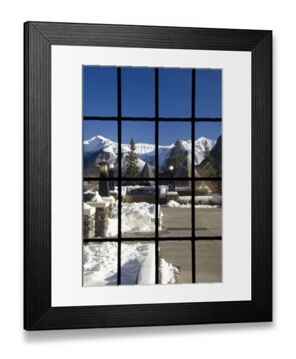 Framed Print : Canada, Alberta, Banff Springs Hotel, view out hotel window Framed Print : Canada, Alberta, Banff Springs Hotel, view out hotel window