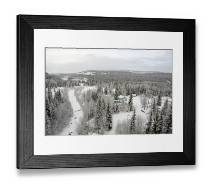 Framed Print : Canada, Alberta. VIA Rail Snow Train between Edmonton & Jasper. Winter views