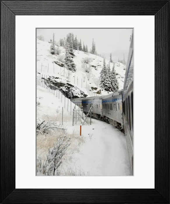 Framed Print : Canada, Alberta. VIA Rail Snow Train between Edmonton & Jasper Framed Print : Canada, Alberta. VIA Rail Snow Train between Edmonton & Jasper