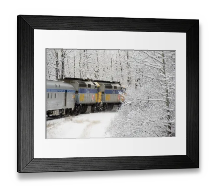 Framed Print : Canada, Alberta. VIA Rail Snow Train between Edmonton & Jasper Framed Print : Canada, Alberta. VIA Rail Snow Train between Edmonton & Jasper