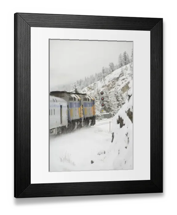 Framed Print : Canada, Alberta. VIA Rail Snow Train between Edmonton & Jasper Framed Print : Canada, Alberta. VIA Rail Snow Train between Edmonton & Jasper
