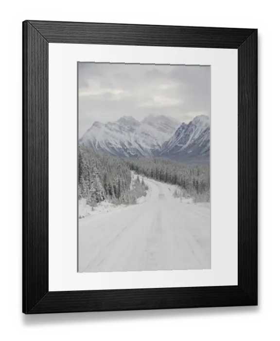 Framed Print : Canada, Alberta, Icefields Parkway. Jasper National Park in winter. Scenic highway Framed Print : Canada, Alberta, Icefields Parkway. Jasper National Park in winter. Scenic highway