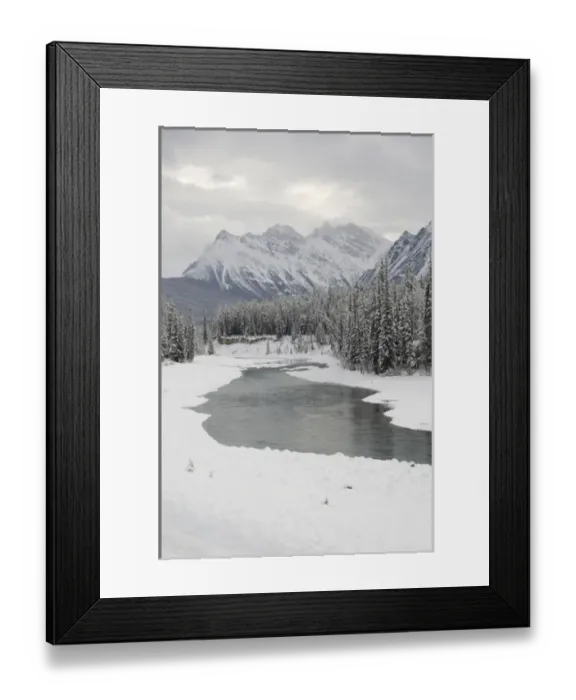 Framed Print : Canada, Alberta, Icefields Parkway. Jasper National Park in winter. Scenic highway Framed Print : Canada, Alberta, Icefields Parkway. Jasper National Park in winter. Scenic highway
