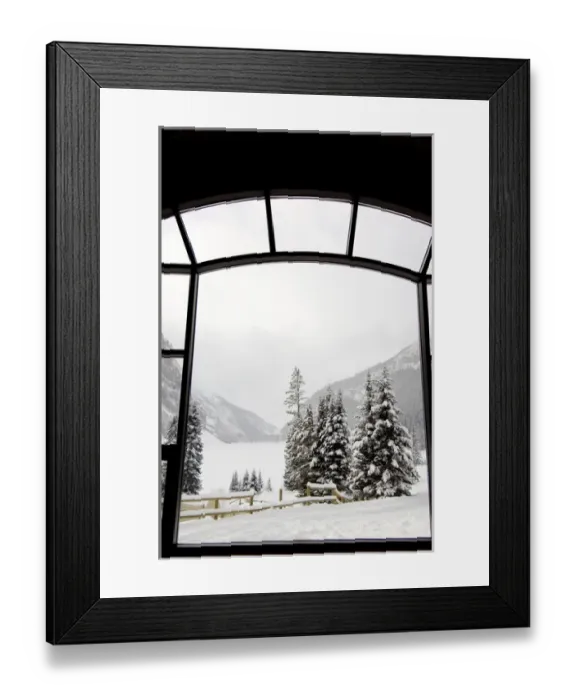 Framed Print : Canada, Alberta, Lake Louise. Farimont Chateau Lake Louise. View over the frozen