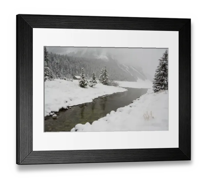 Framed Print : Canada, Alberta, Lake Louise. Farimont Chateau Lake Louise, winter views around Lake