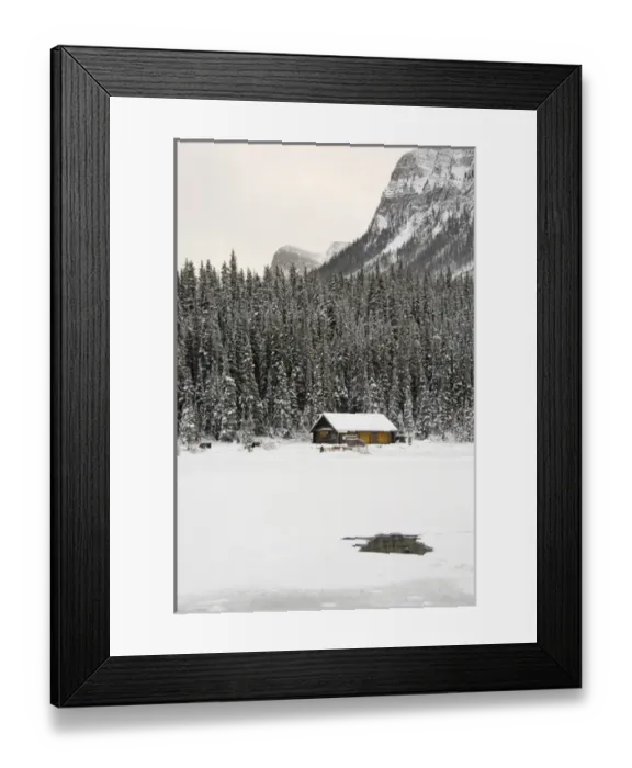Framed Print : Canada, Alberta, Lake Louise. Farimont Chateau Lake Louise. Winter views around frozen Framed Print : Canada, Alberta, Lake Louise. Farimont Chateau Lake Louise. Winter views around frozen